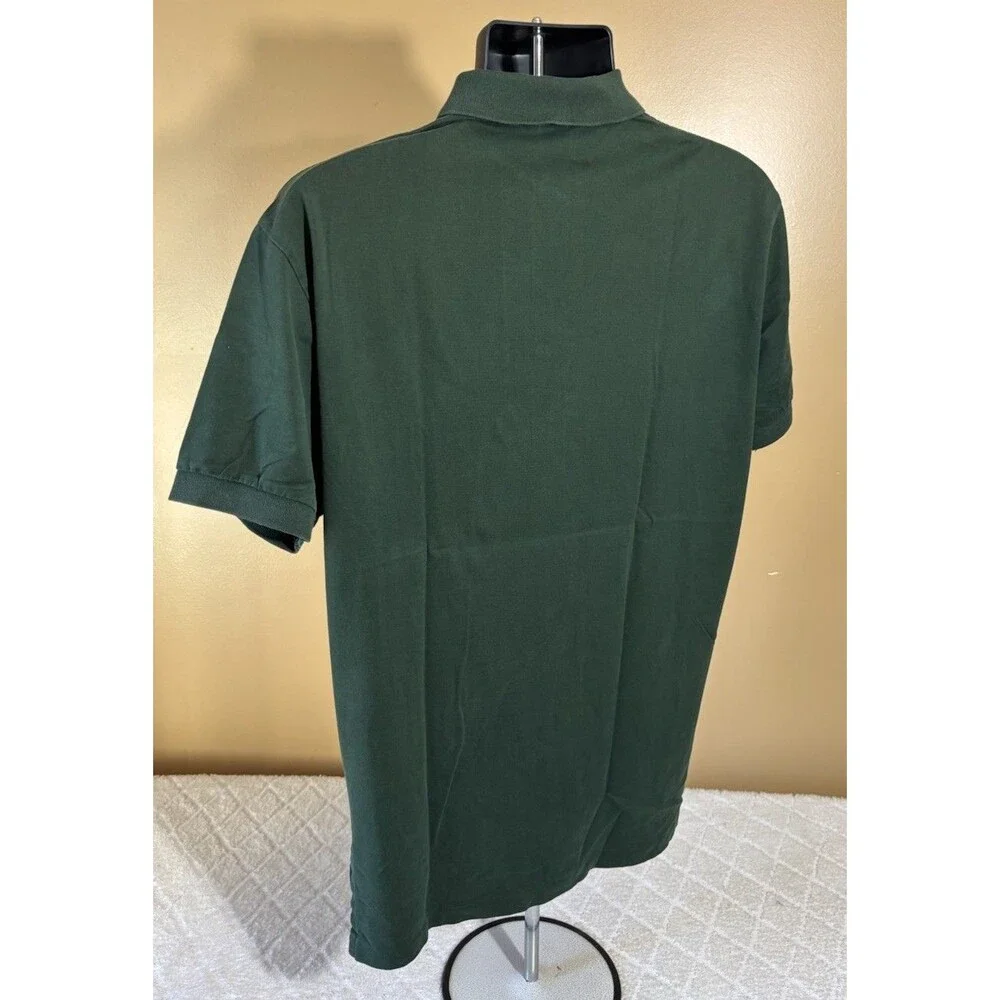 Ralph Lauren Green Orange Logo Polo Shirt 100% Cotton Mens Size M